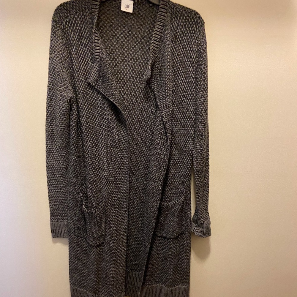 CAbi Charcoal Open Front Cardigan - Picture 3 of 7